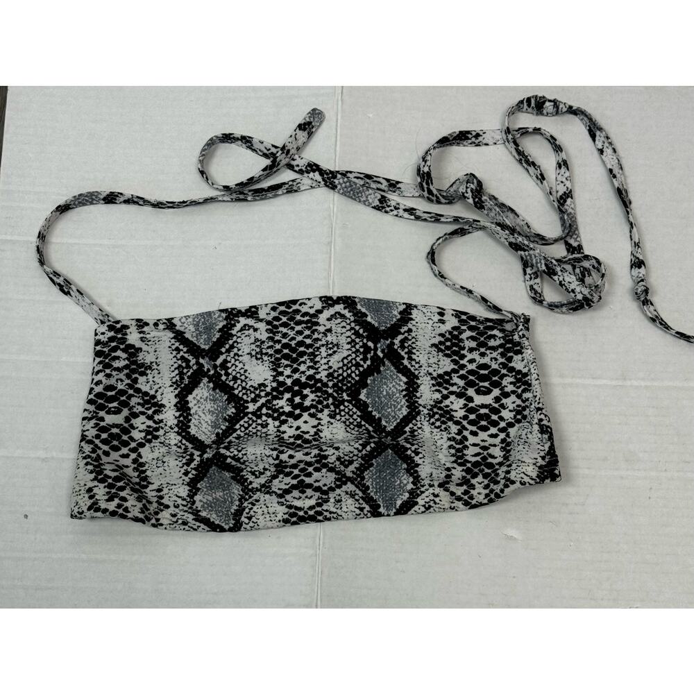 Zaful Women’s Tube Top Strappy Tank Ties Around Waist Animal Print Small‎